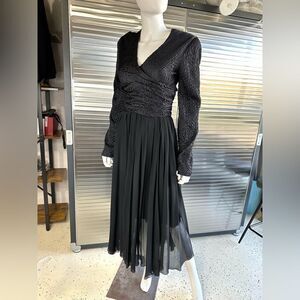 Chanel Vintage Silk Chiffon Camilla Pleated Maxi Evening Gown